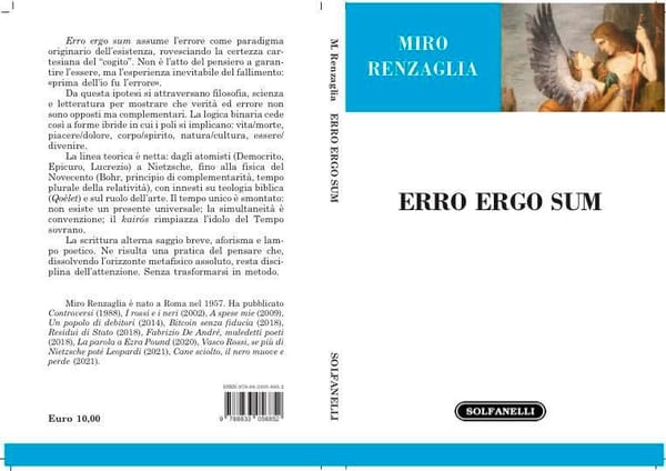 Erro Ergo Sum - Il nuovo libro di Miro Renzaglia